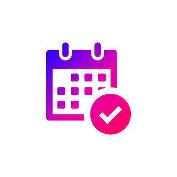 Calendar Checkmark Gradient Icon for Scheduling and Event Planning