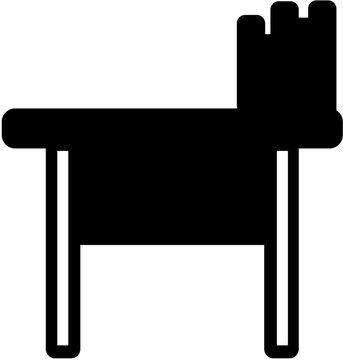 Minimalist Study Desk Icon Vector Illustration