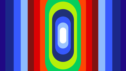 Obraz na płótnie Canvas Abstract Concentric Oval and Vertical Stripe Rainbow Pattern Background for sports football event
