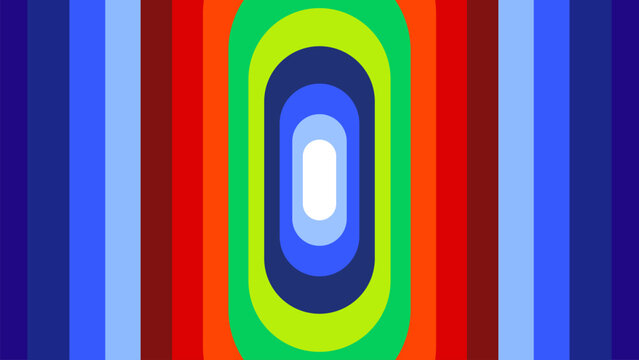 Abstract Concentric Oval and Vertical Stripe Rainbow Pattern Background for sports football event