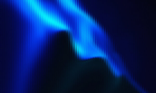 Blue light rays shining through dark cracked surface
