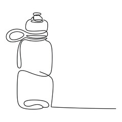Obraz premium Single continuous line drawing of a protein shaker bottle