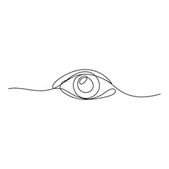 Obraz premium Striking one line art rendition of a detailed eye symbolizing observation knowledge and understanding