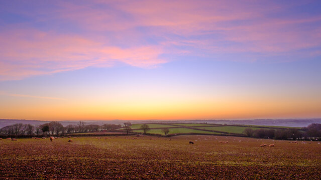 Colourful morning sky before sunrise