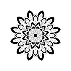 Fototapeta premium Modern symmetry mandala flower vector with elegant petals