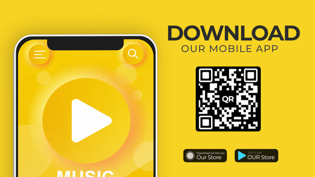 Download Mobile App with QR. Stories Promo. Horizontal.