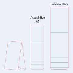 Table Tent Card Die cut - Template - tent card A5 © mohd