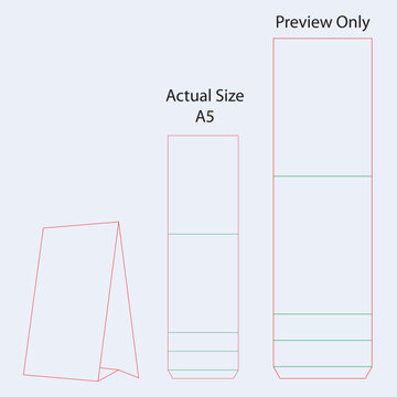 Table Tent Card Die cut - Template - tent card A5
