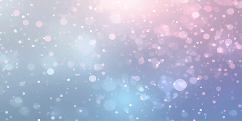 Fototapeta premium Pink abstract bokeh winter holiday background with glowing blue and pink lights, festive christmas snow sparkle wallpaper design with soft blur and shine