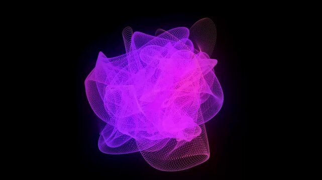 Futuristic neon distortion wave circle sphere animation with sparkling particle array, glowing energy orb, abstract database technology on green screen background, seamless cinematic 4k loop motion