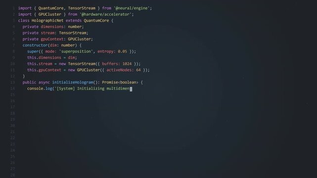Programming code displayed on a dark screen with syntax highlighting.