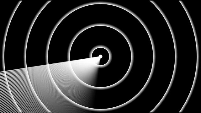 Glowing digital Radar enemy scanner with radio waves animation.