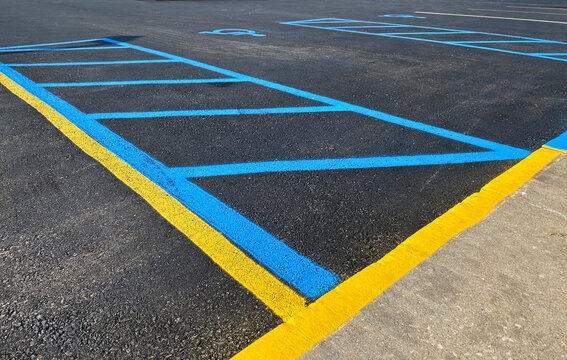 Accessible loading zone in a parking lot