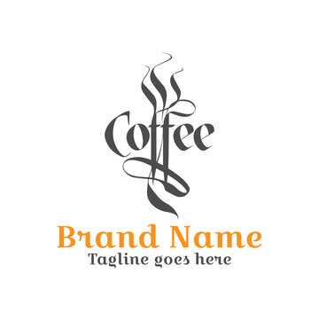 Typography "Coffee" Logo. Fully vector file. CMYK color mode. Editable color.	
