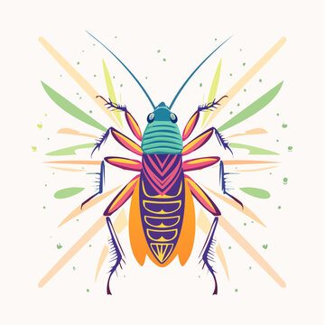 Colorful Abstract Insect Illustration