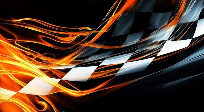 The contrast of the checkered pattern against the dark backdrop is eye-catching.