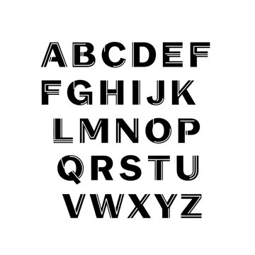 Alphabet letters in bold font.