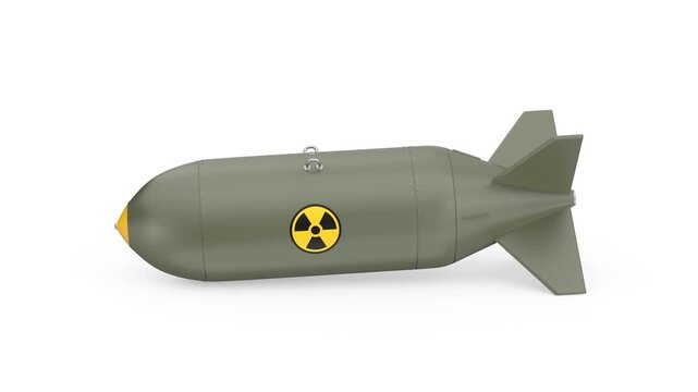 Nuclear gravity bomb on white background