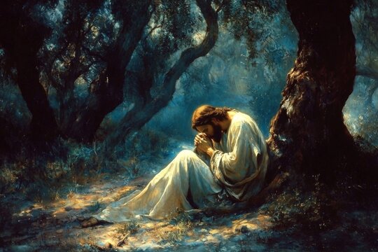 Jesus Christ in prayer at the Garden of Gethsemane.