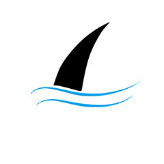 Fototapeta premium Hand drawn shark fin symbol vector illustration