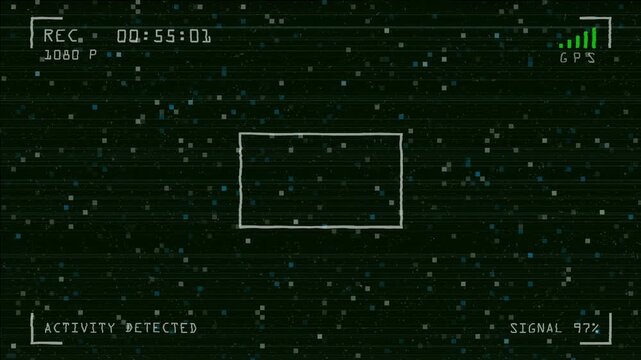 Tactical Night Vision Surveillance Overlay with Digital Pixel Noise and Activity Detection