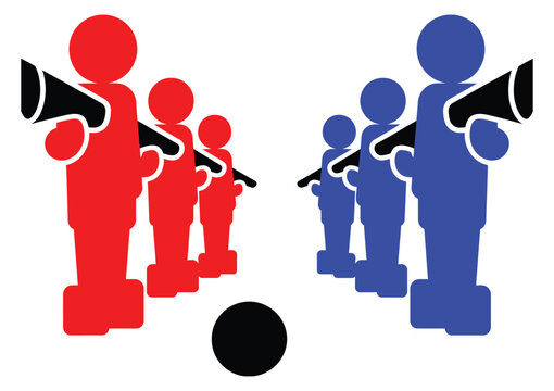 Foosball table football competition icon sport game vector illustration