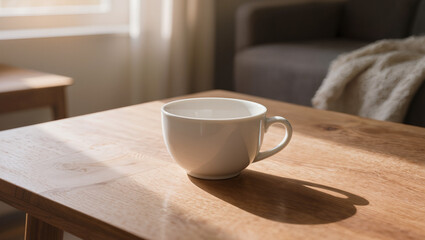 Fototapeta premium White ceramic coffee cup on table 2.