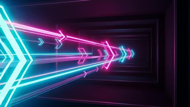 Colorful neon heartbeat wave graph on abstract technology background