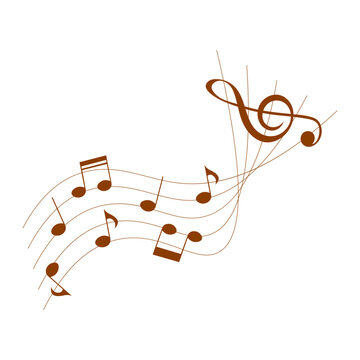 Music notes, musical element, vector illustration.