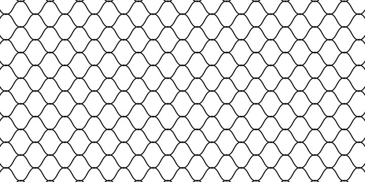 Seamless pattern with outline hexagon grid. Honeycomb net backdrop. Abstract background with geometric line grille. Black hexagon mesh, vector illustration
