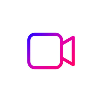 Video Camera Gradient Icon for Multimedia Recording and Online Meetings