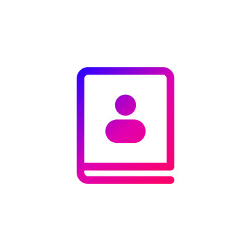 Contacts Book Gradient Icon for Address Directory and Profile Management