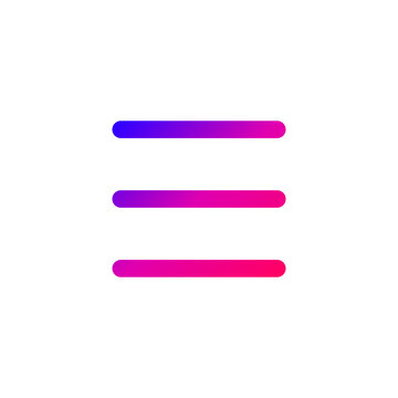 Hamburger Menu Gradient Icon for Website Navigation and App Interface