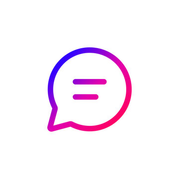 Chat Bubble Gradient Icon for Social Media Messaging and Live Support