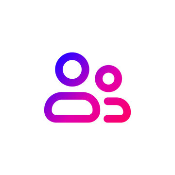 Two Users Gradient Icon for Team Collaboration and Group Profiles