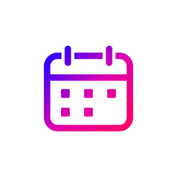 Calendar Date Selection Gradient Icon for Agenda Planning and Booking