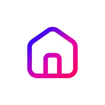 House Homepage Gradient Icon for Real Estate and Smart Home Apps