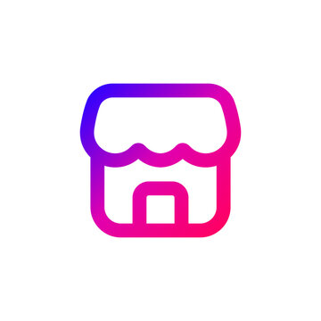 Shop Store Marketplace Gradient Icon for E-commerce and Retail Shopping