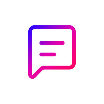 Square Chat Bubble Gradient Icon for Comments and User Feedback