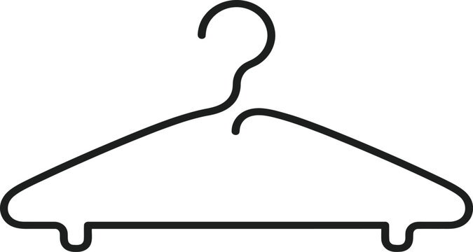 Clothes hanger icon demonstrates a clean and minimalist design for retail branding purposes.