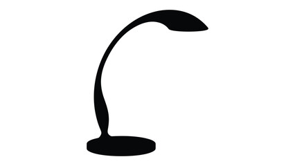 Desk lamp silhouette stands isolated against a clean white background for modern office designs. © adnan
