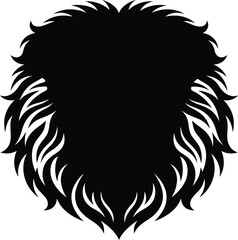 Lion mane silhouette creates a bold and fierce artistic representation of wildlife and strength. © adnan