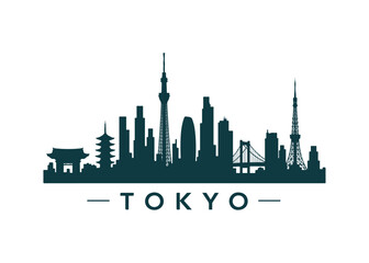 Fototapeta premium Tokyo city skyline color City skyline on a white background vector