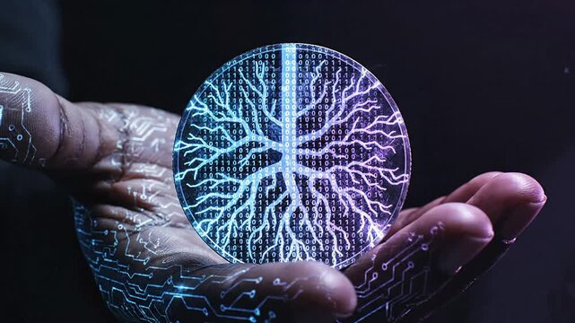 Digital Tree of Life Conceptualized on Hand