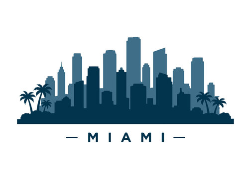Miami city skyline color
City skyline on a white background vector