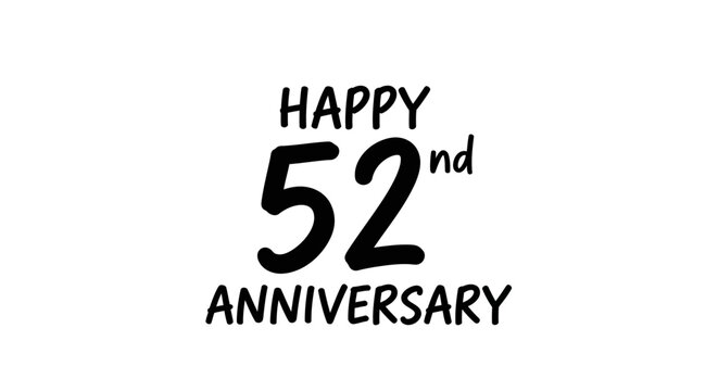 Happy 52nd Anniversary Celebration Text Design.