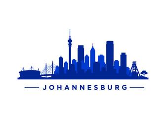 Naklejka premium Johannesburg city skyline color City skyline on a white background vector