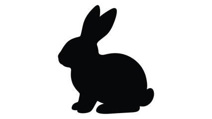 Rabbit silhouette stands as a decorative graphic element for spring holidays and nature branding. © adnan