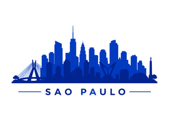 Fototapeta premium Sao Paulo city skyline color City skyline on a white background vector