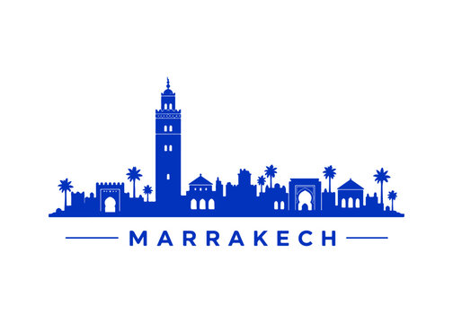 Marrakech city skyline color
City skyline on a white background vector